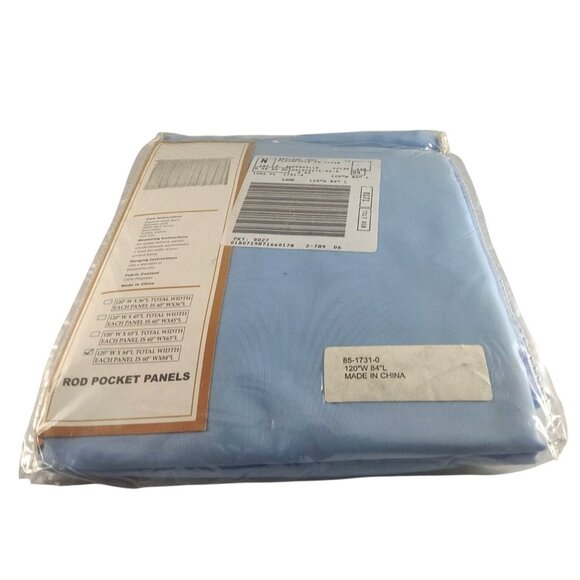 (2) Brylane Home 120"Wx84"L Blue Ice Polyester Rod Pocket Panels New In Package - Picture 4 of 8